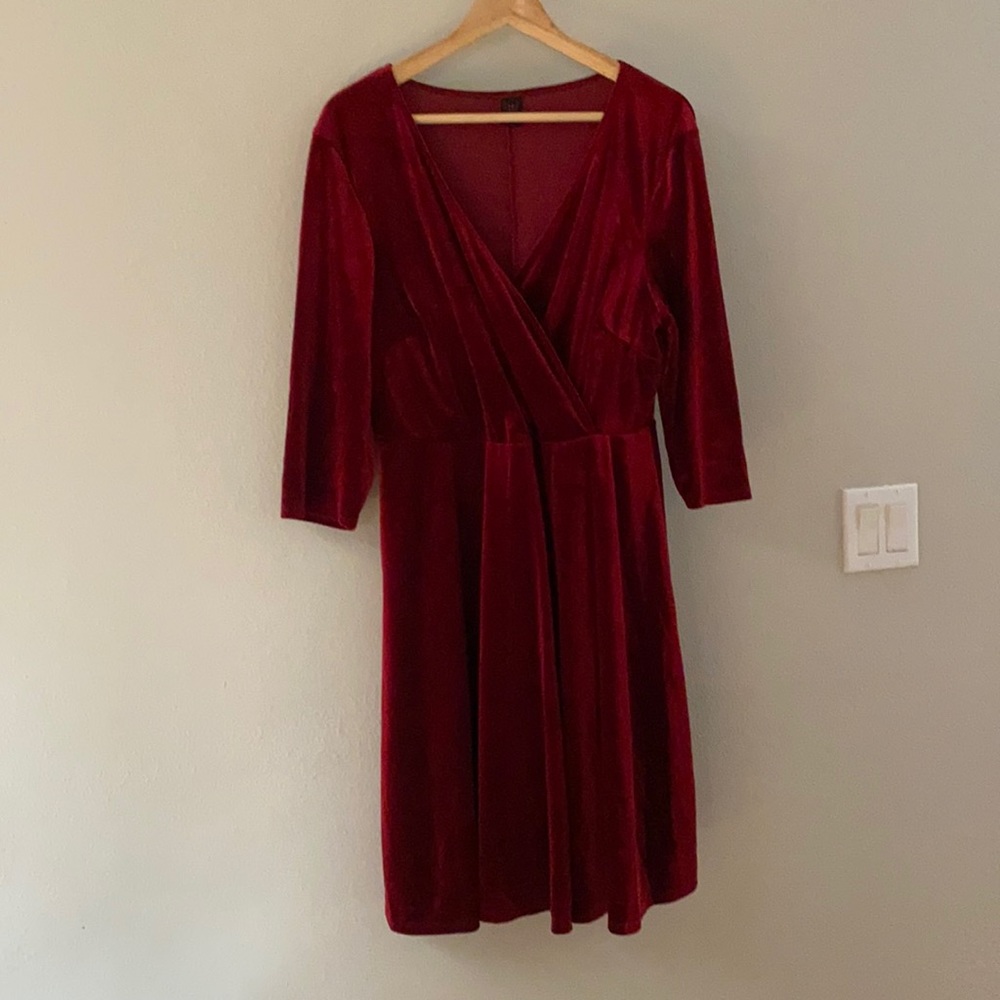 Burgundy velvet dress